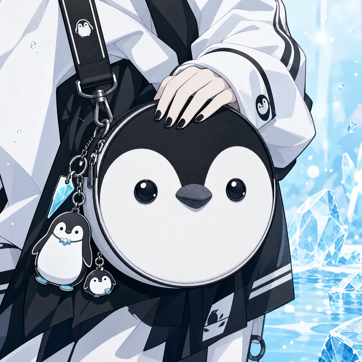 ペンギン顔のポーチ